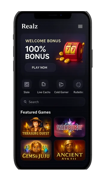 Realz Casino App Screenshot